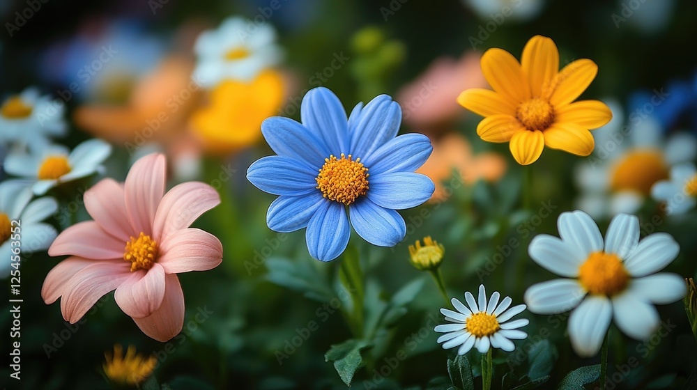 A vibrant garden filled with colorful flowers in bloom, showcasing nature's beauty and diversity A vibrant garden filled with colorful flowers in bloom, showcasing nature's beauty and diversity