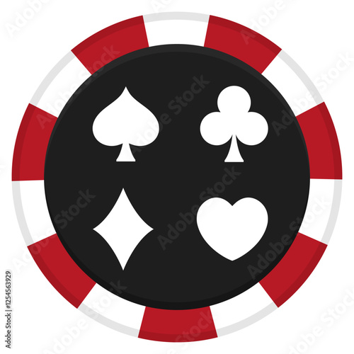 Poker chips set icons isolated on white background.