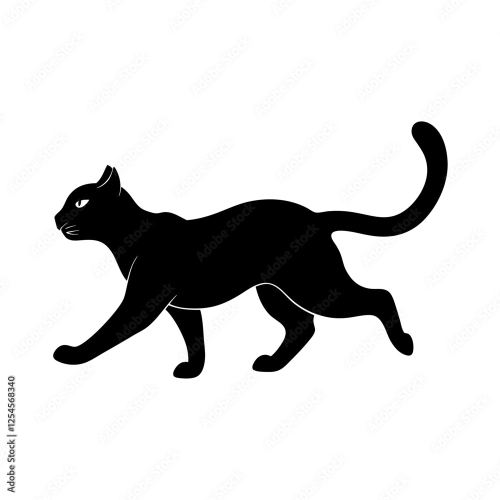 cat silhouette on white background cat silhouette on white background