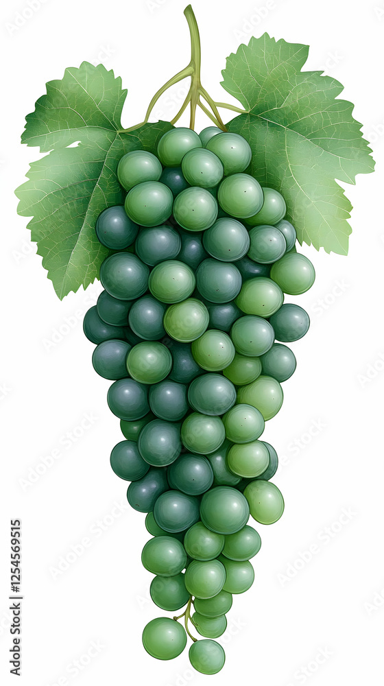 Obraz premium Green Grapes Illustration Lush Vine Botanical Art