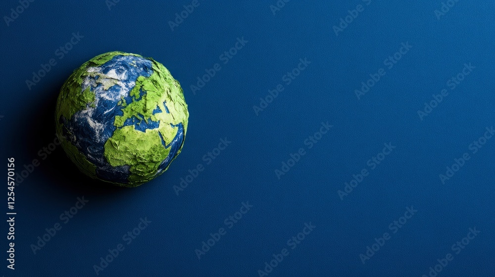 Fragile Earth A Textured Globe on a Deep Blue Background Fragile Earth A Textured Globe on a Deep Blue Background