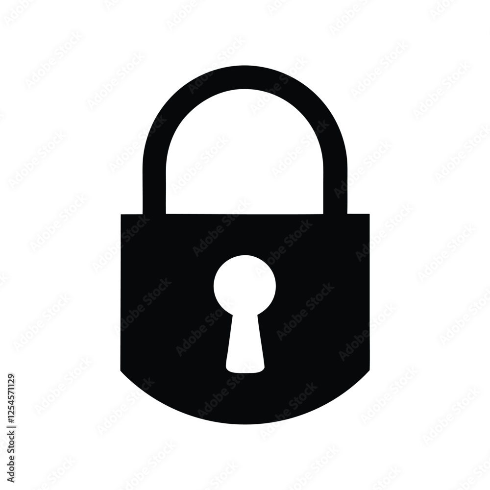lock silhouette on white background lock silhouette on white background