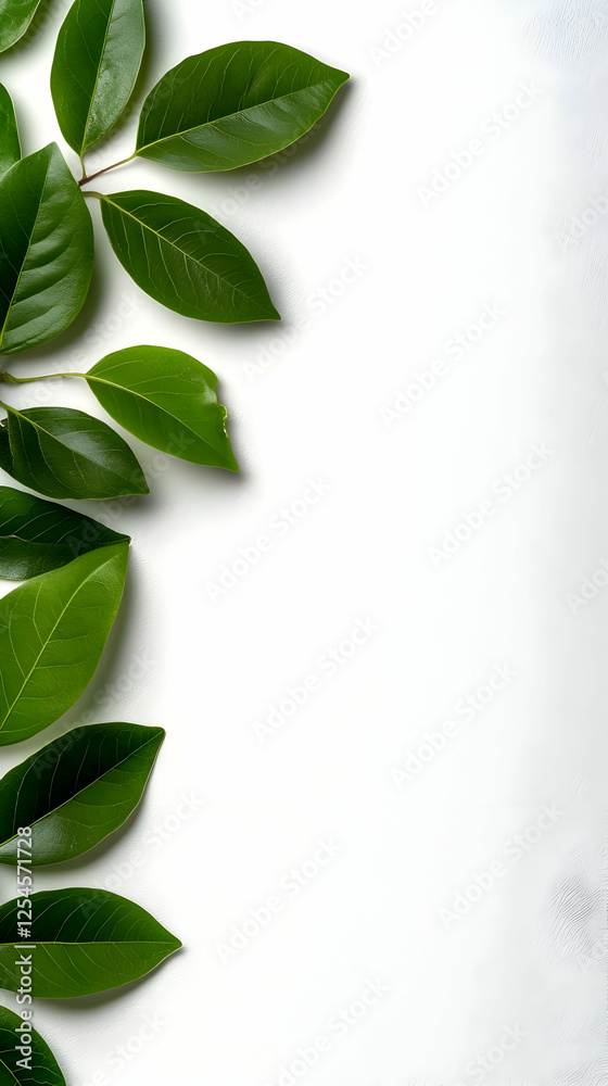 Fototapeta premium Green Leaf Illustration on White Background