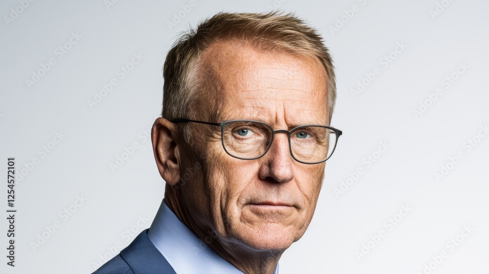Portrait of a man with glasses and blue shirt, modern stylish depiction Portrait of a man with glasses and blue shirt, modern stylish depiction