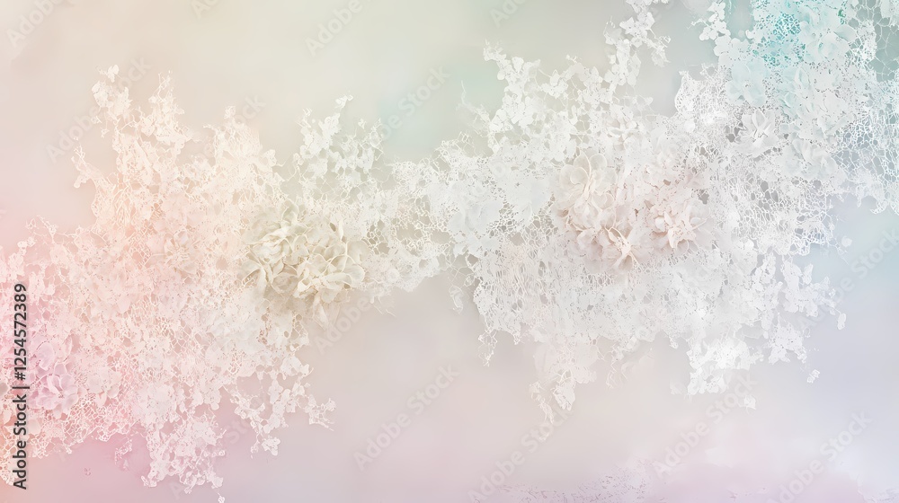 Ethereal Floral Lace Pattern on Pastel Background Gentle Delicate and Dreamy Design Ethereal Floral Lace Pattern on Pastel Background Gentle Delicate and Dreamy Design