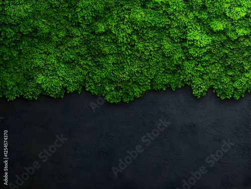 Wallpaper Mural Lush Green Moss Wall on Dark Background Illustration Torontodigital.ca