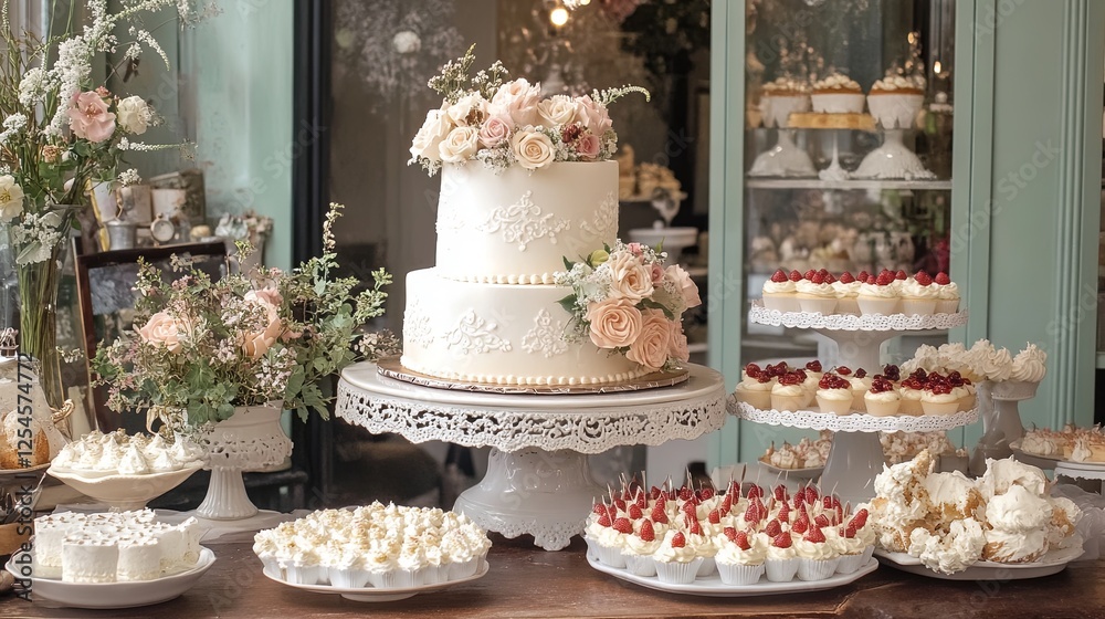 A small artisan bakery promoting beautiful cakes and pastries for celebrations digital A small artisan bakery promoting beautiful cakes and pastries for celebrations digital