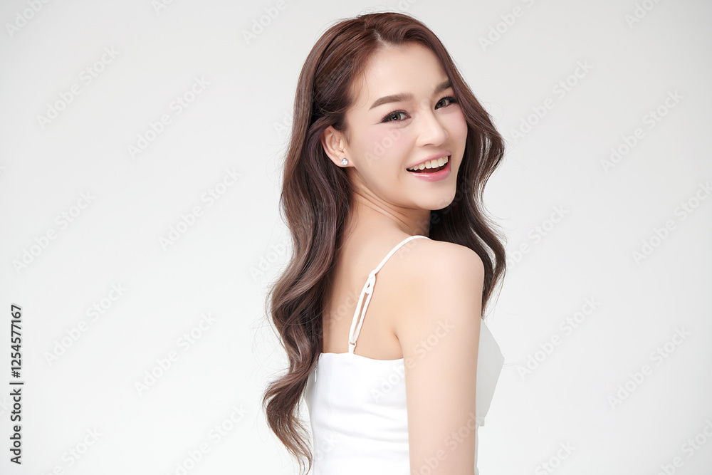 Beautiful young asian woman with clean fresh skin on white background, Face care, Facial treatment, Cosmetology, beauty and spa, Asian women portrait. Beautiful young asian woman with clean fresh skin on white background, Face care, Facial treatment, Cosmetology, beauty and spa, Asian women portrait.