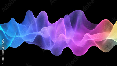 digital wave with flowing particles symbolizes the complexity and constant evolution of technology, data, and the interconnected digital world in a vibrant, blurred visual space photo