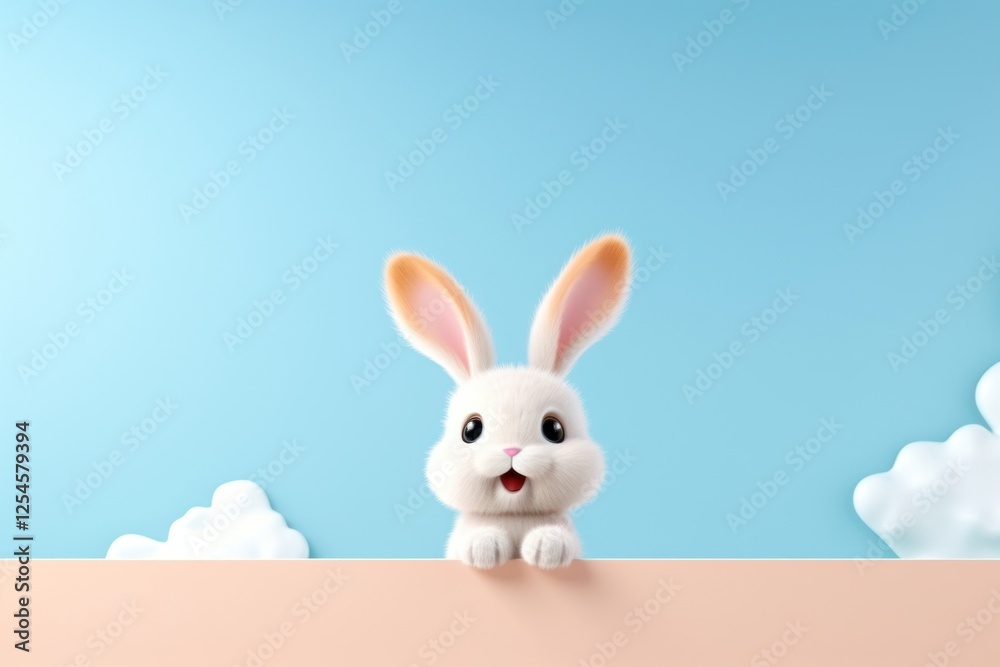 Fototapeta premium Cute baby rabbit background cartoon animal mammal.