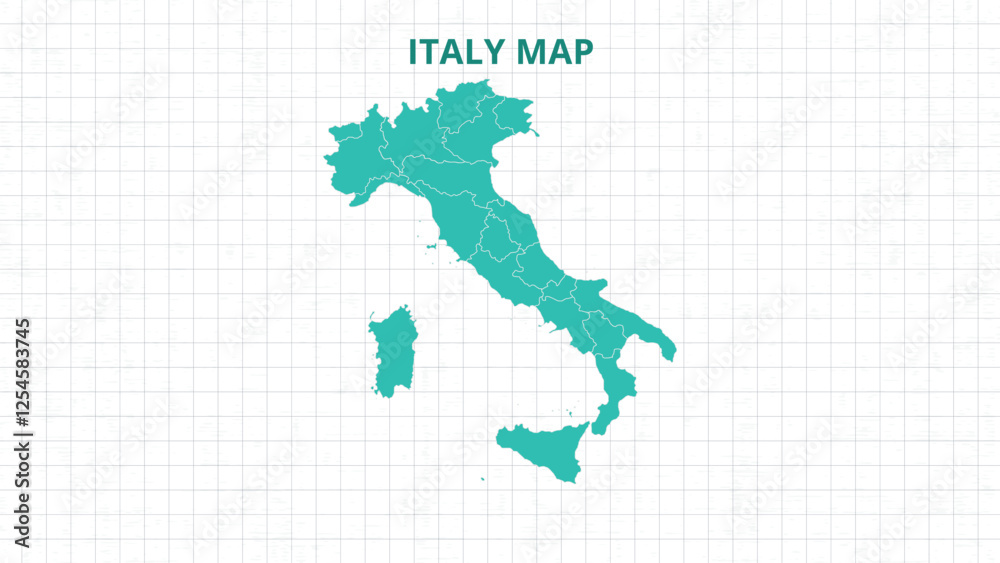 Fototapeta premium A Map highlighting Italy Map, Italy modern map with Grey Color Hi detailed Vector, geographical borders
