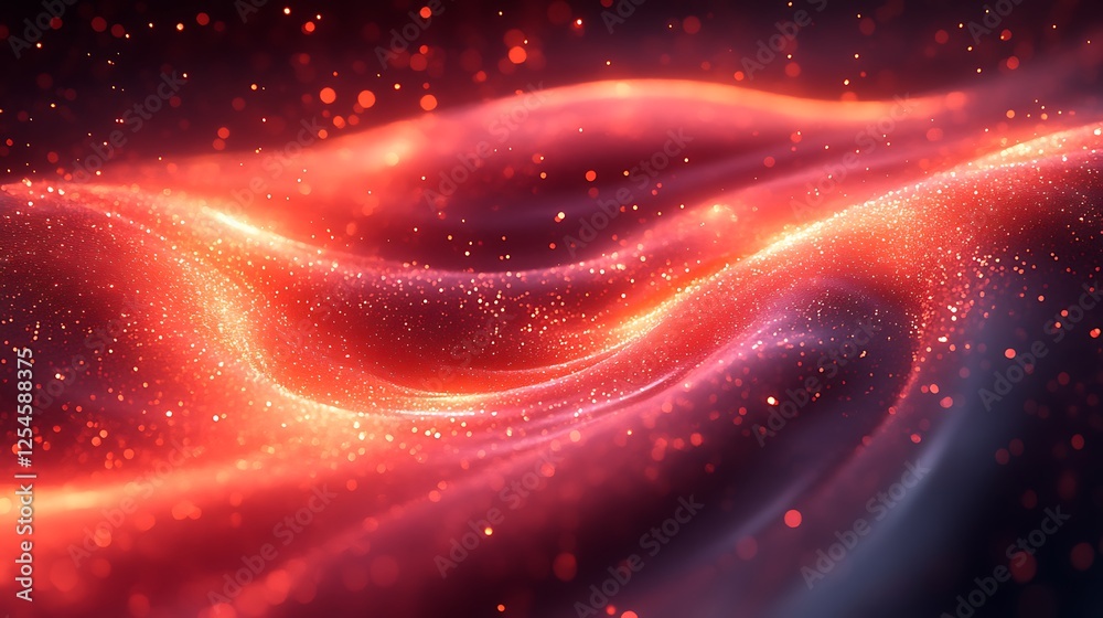 Energetic red light ripples forming a hypnotic wave pattern