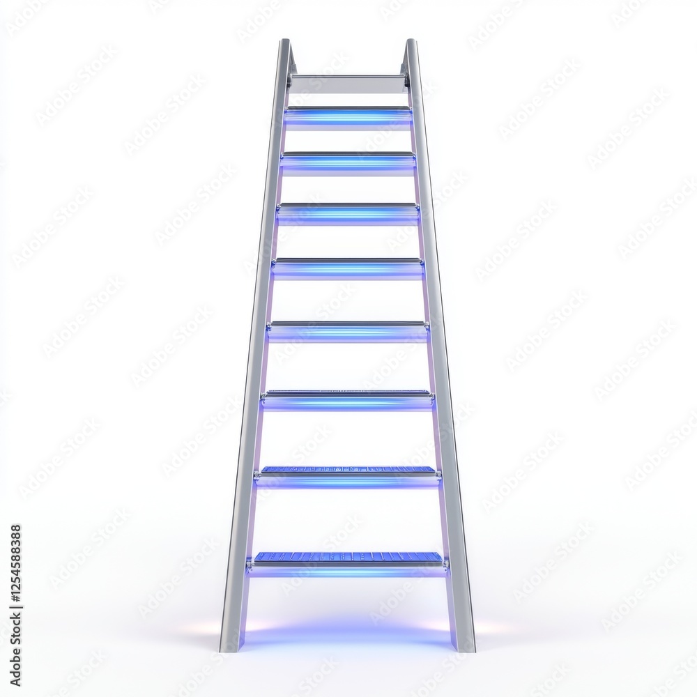 Modern Ladder with Illuminated Steps for Interior Design and Home Renovation Projects Modern Ladder with Illuminated Steps for Interior Design and Home Renovation Projects
