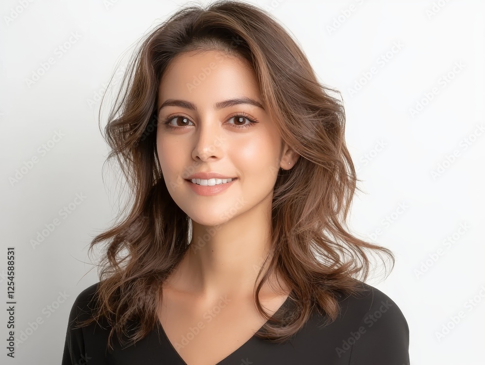 Elegant woman with long flowing hair, a timeless portrait of beauty and style Elegant woman with long flowing hair, a timeless portrait of beauty and style