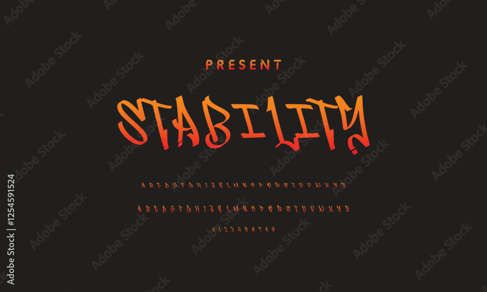 Alphabet in street graffiti style, hand drawn. vector graffiti alphabet on isolated black background. Alphabet in street graffiti style, hand drawn. vector graffiti alphabet on isolated black background.