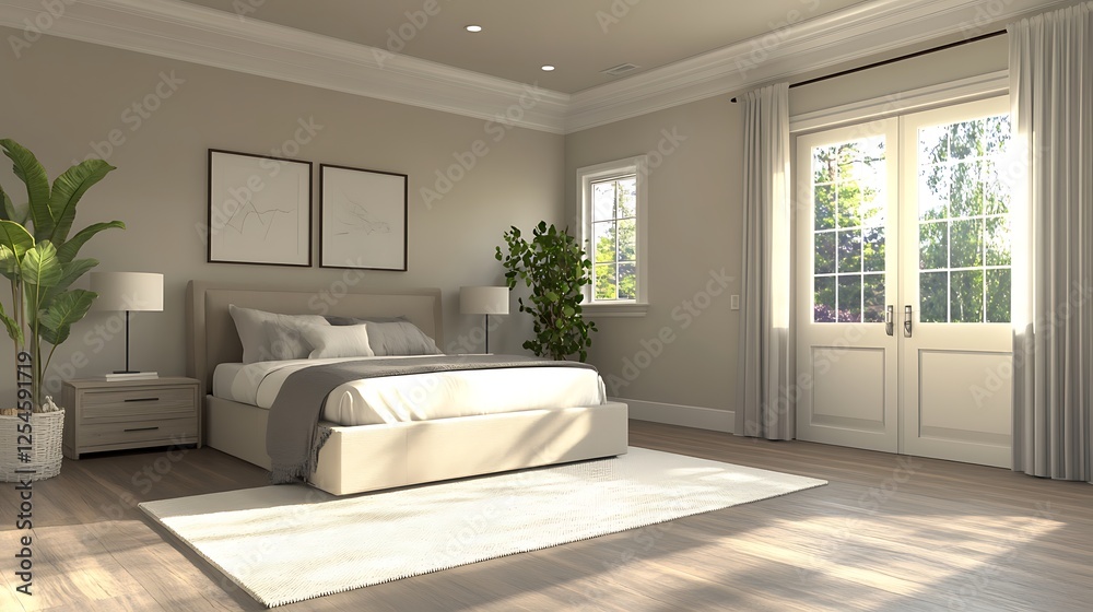 modern bedroom with clean lines and minimalistic furniture modern bedroom with clean lines and minimalistic furniture