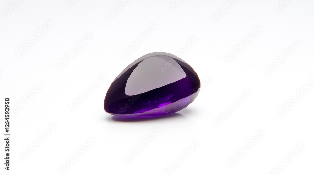 Close-up of an amethyst gemstone isolated on white background. Generative AI Close-up of an amethyst gemstone isolated on white background. Generative AI