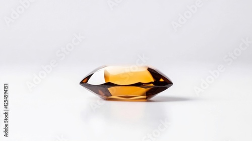 Brown Amber Diamond Cut Crystal Isolated on White Background. Generative AI photo