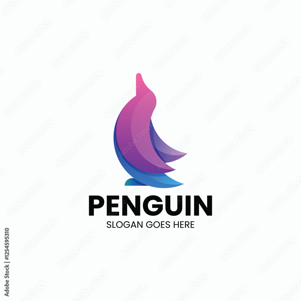Obraz premium Penguin Gradient Colorful Logo