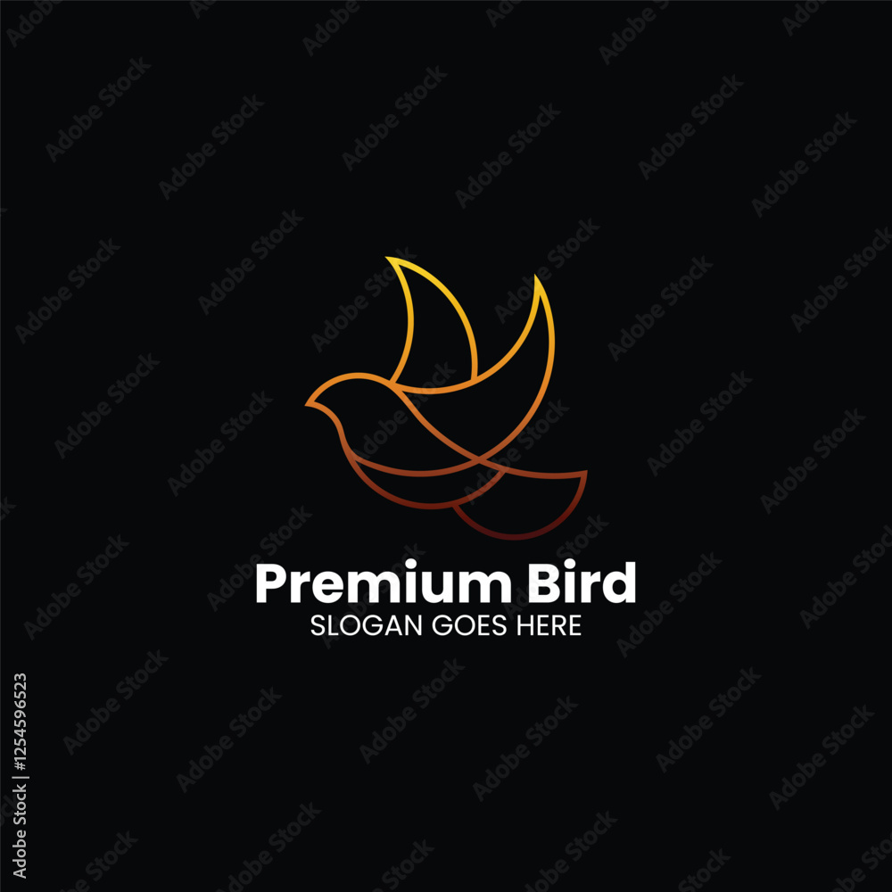 Obraz premium Premium Bird Gradient Line Art Logo