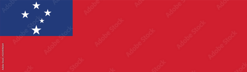 Flag of Samoa. Samoa flag long banner digital vector illustration Flag of Samoa. Samoa flag long banner digital vector illustration
