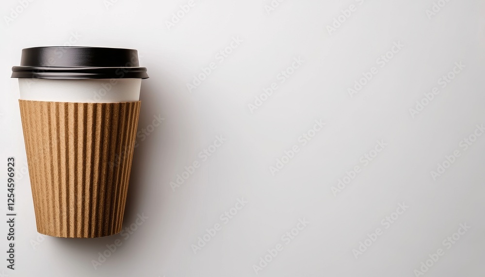 A stylish, eco-friendly coffee cup featuring a textured sleeve, perfect for branding and coffee-related designs. A stylish, eco-friendly coffee cup featuring a textured sleeve, perfect for branding and coffee-related designs.