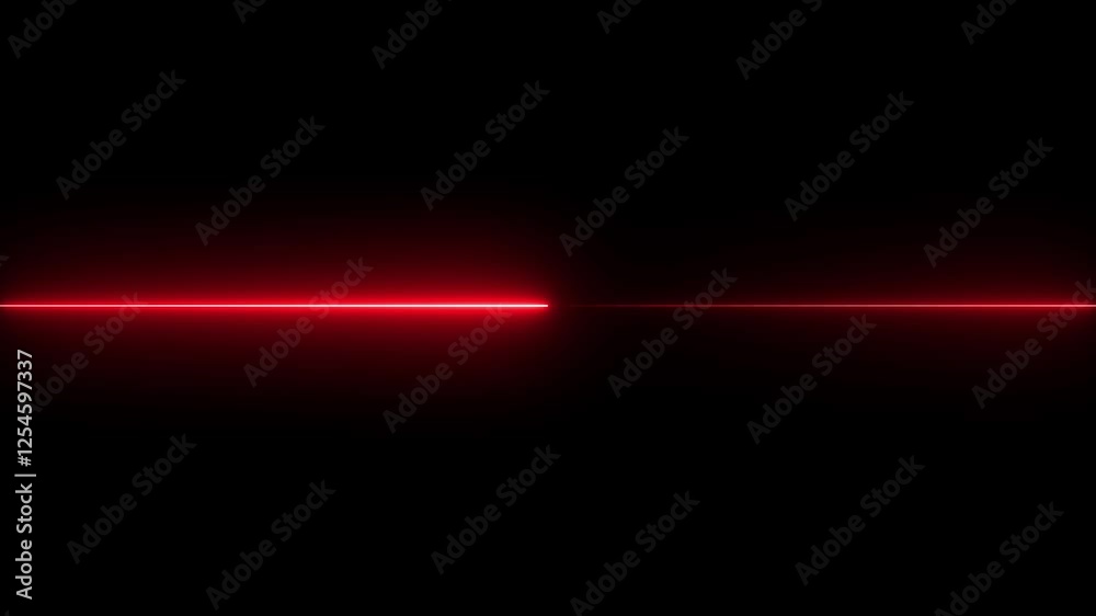 Horizontal neon line animation, glowing light effect, futuristic motion graphic, seamless LED strip animation, cyber energy beam, dynamic neon stroke, modern technology background, digital light trail