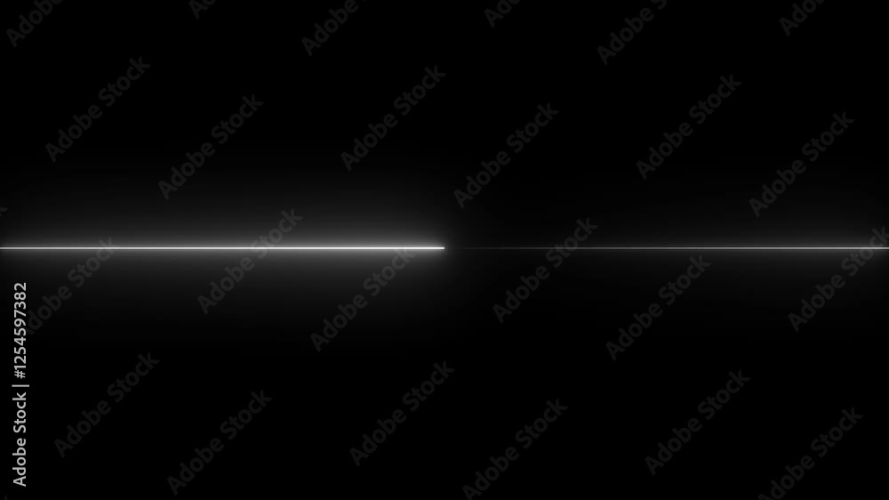 Horizontal neon line animation, glowing light effect, futuristic motion graphic, seamless LED strip animation, cyber energy beam, dynamic neon stroke, modern technology background, digital light trail