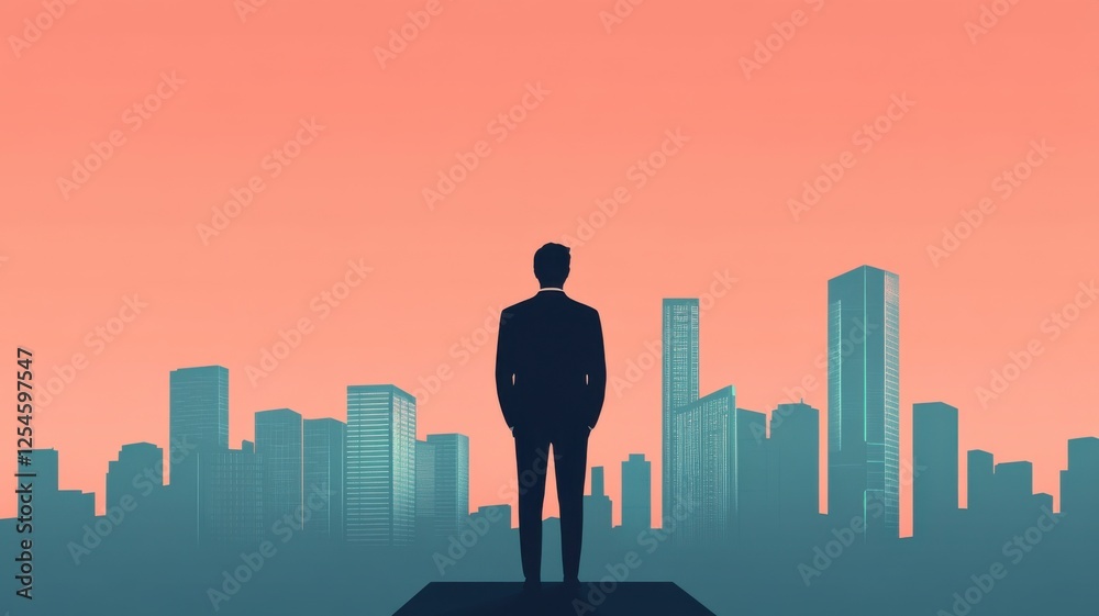 A silhouette of a man stands against a vibrant skyline at sunset, symbolizing ambition and the pursuit of success. A silhouette of a man stands against a vibrant skyline at sunset, symbolizing ambition and the pursuit of success.