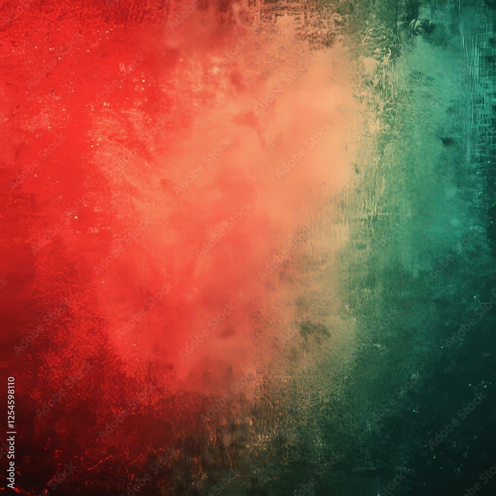 Fototapeta premium Neon Red and Green Gradient Background with a Grainy Texture, Generative AI