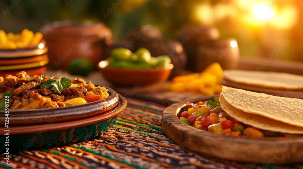 Delicious Mexican Dish with Tortillas and Fresh Ingredients. Generative AI Delicious Mexican Dish with Tortillas and Fresh Ingredients. Generative AI