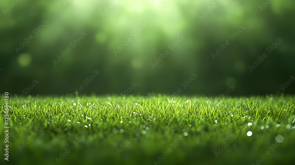 Naklejka premium Green Grass Background Image Lush Meadow