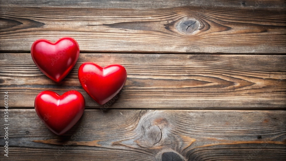 red hearts on wooden background red hearts on wooden background