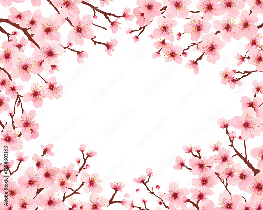 pink cherry blossom flower frame for spring wedding invitation design pink cherry blossom flower frame for spring wedding invitation design