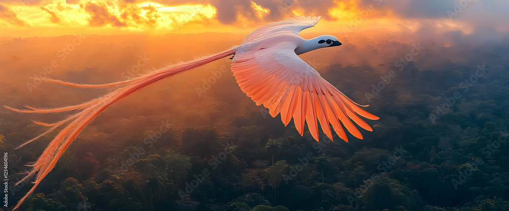 Fototapeta premium Majestic Bird In Flight During Sunrise
