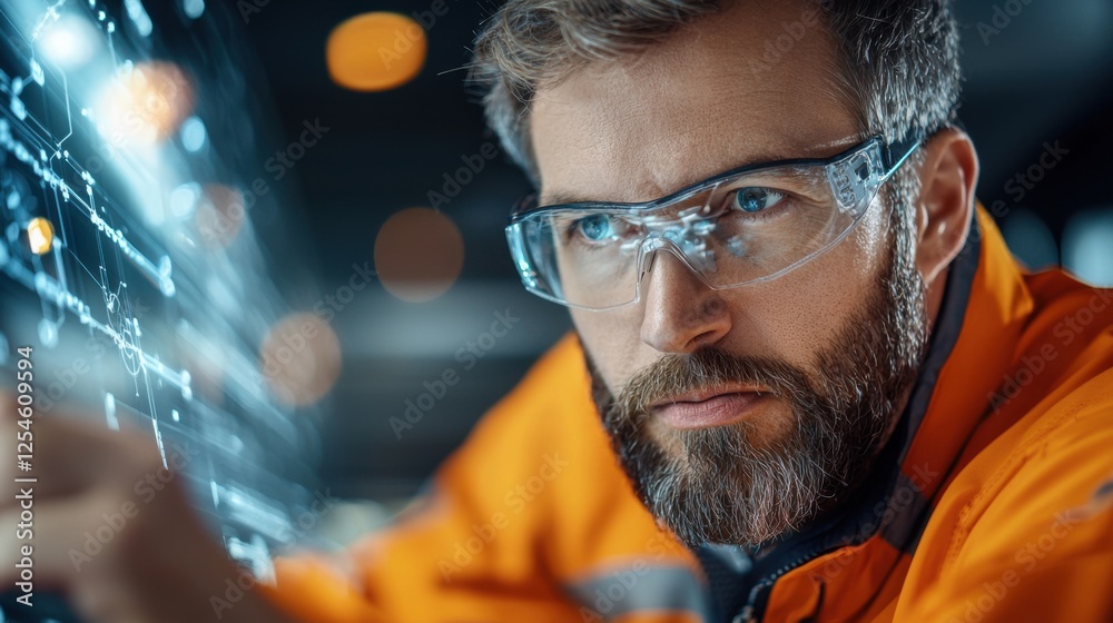 Skilled Electrician Repairing or Maintaining Electrical Systems in a Dimly Lit Industrial Workspace at Night Utilizing Tools and Safety Equipment Skilled Electrician Repairing or Maintaining Electrical Systems in a Dimly Lit Industrial Workspace at Night Utilizing Tools and Safety Equipment