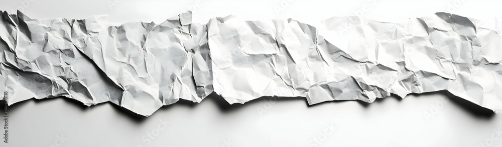 Obraz premium Crumpled paper texture, white background, design element (1)