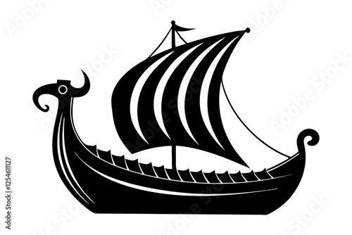 viking ship  silhouette