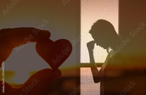 Young woman feeling heart broken, breakup, loosing someone you love concept 