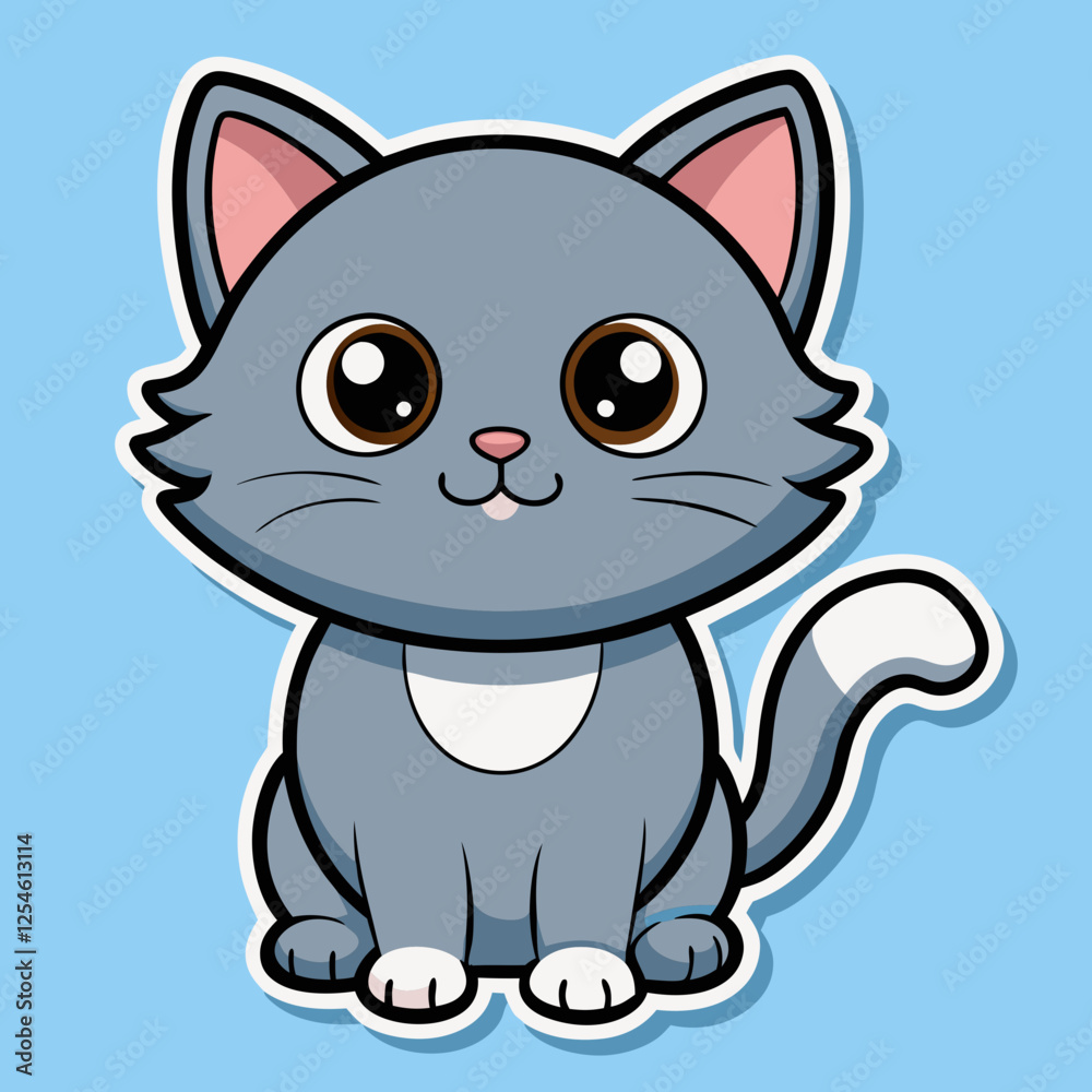 Cute Cat Vector Illustration. Adorable Feline Graphics for Designs Cute Cat Vector Illustration. Adorable Feline Graphics for Designs