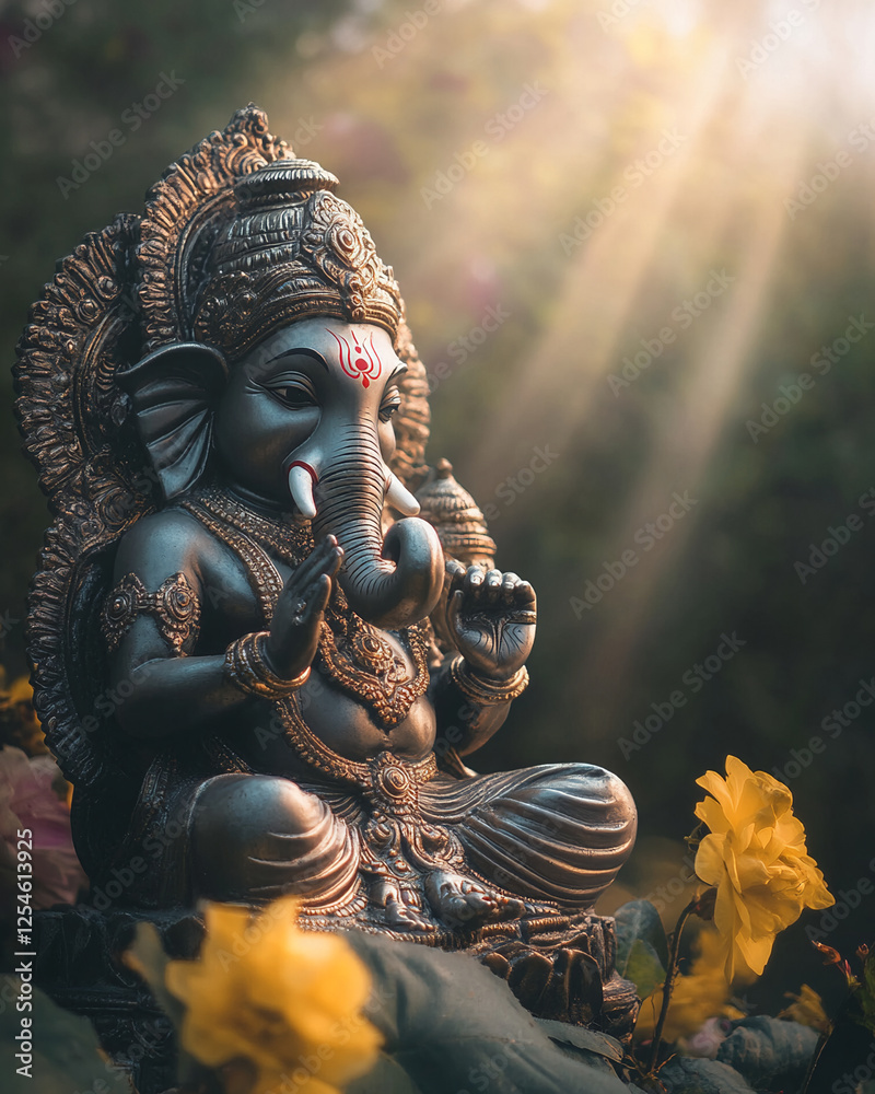 Fototapeta premium lord goddess ganesha Indian culture mythology elephant happy ganesh chaturthi