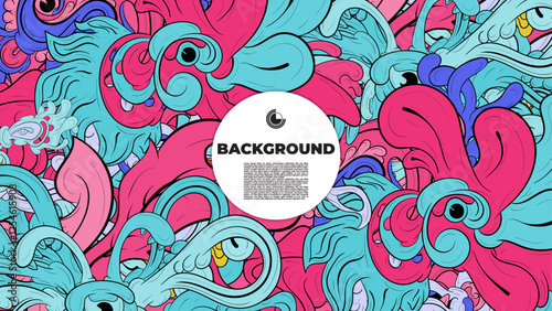 Colorful doodle art with various elements. it is suitable for background, book cover, cover, template, flayer, summer project. it is also useful for coloring book project.