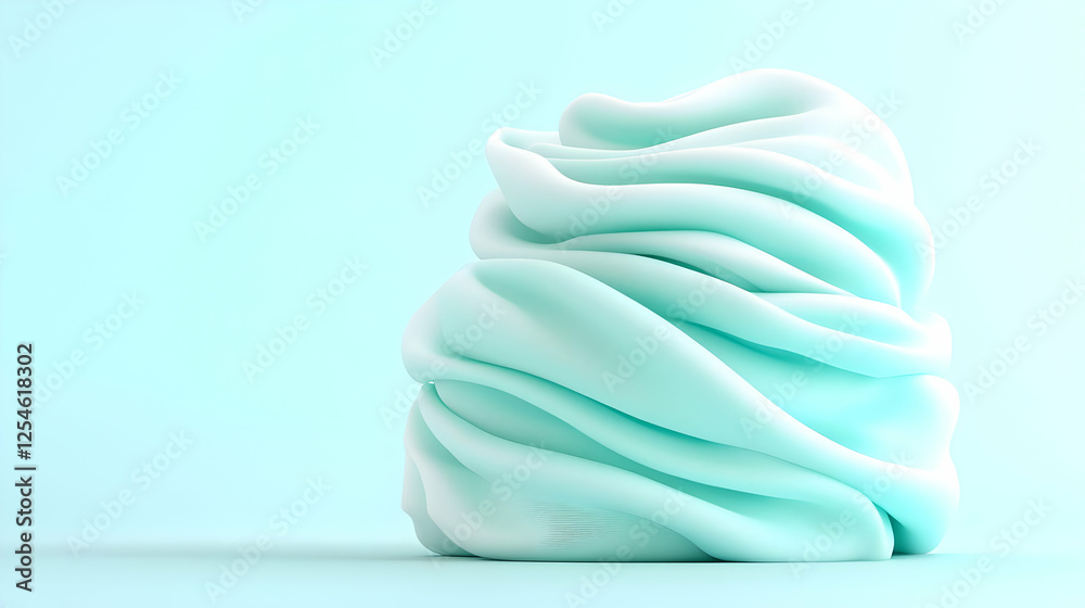 Abstract 3D Render of Soft, Pastel Blue Waves Abstract 3D Render of Soft, Pastel Blue Waves