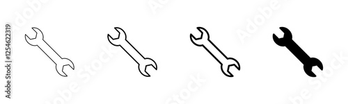 wrench icon vector isolated on white background. Wrench vector icon. Spanner symbol