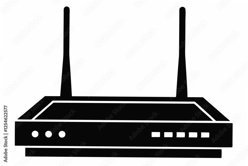 Obraz premium router silhouette vector
