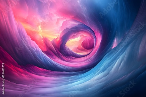Swirling abstract neon patterns in a digital universe
