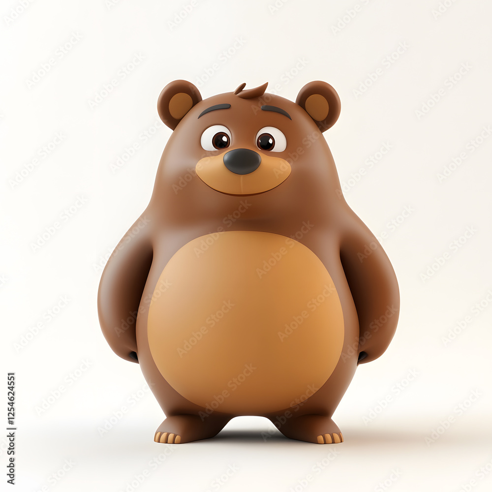 3d cartoon cute illustration of bear on white background 3d cartoon cute illustration of bear on white background