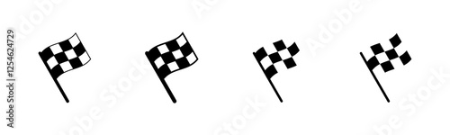 Race flag icon vector isolated on white background. Competition sport flag line vector icon. Racing flag. Start finish flag. Checkered. Start