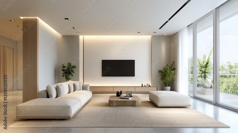 Fototapeta premium Modern Living Room with Minimalist Design
