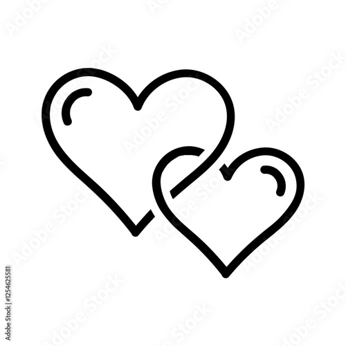 Vector black line icon for Love